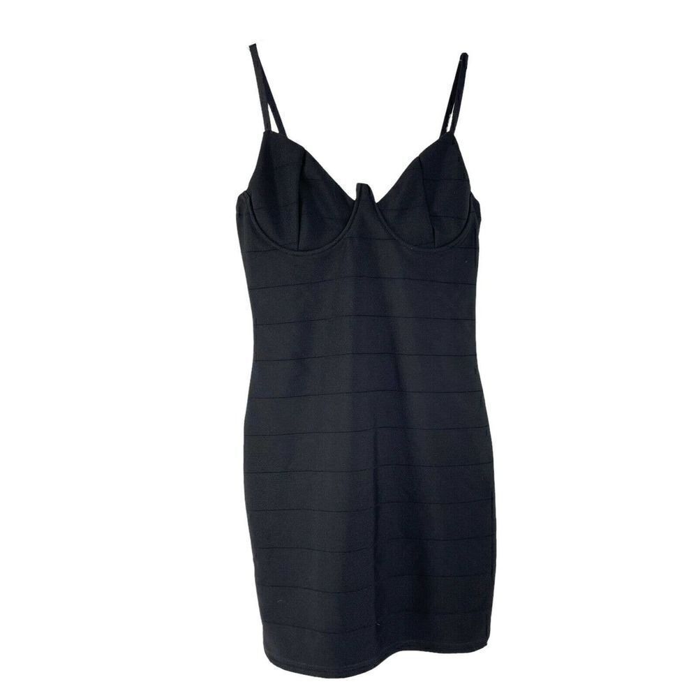 Black Bandage Dress Bodycon Mini Length Structured Underwire Blashe Womens Small